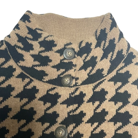 Madewell Wallace Black and Tan Wool Houndstooth Cardigan Size Medium - Picture 4 of 11